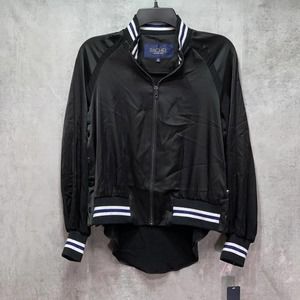 Rachel Roy Black Satin Chiffon Snap Side Button